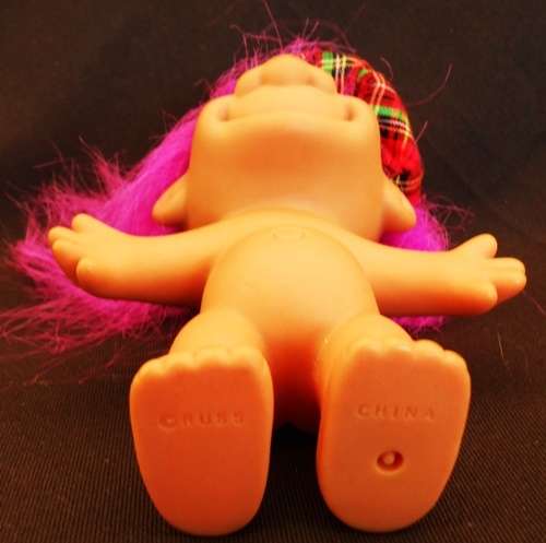 Vintage  Russ Troll from 1990 s with pink hair and scottish cap