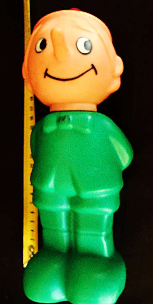 Pinocchio vintage hard plastic bottle