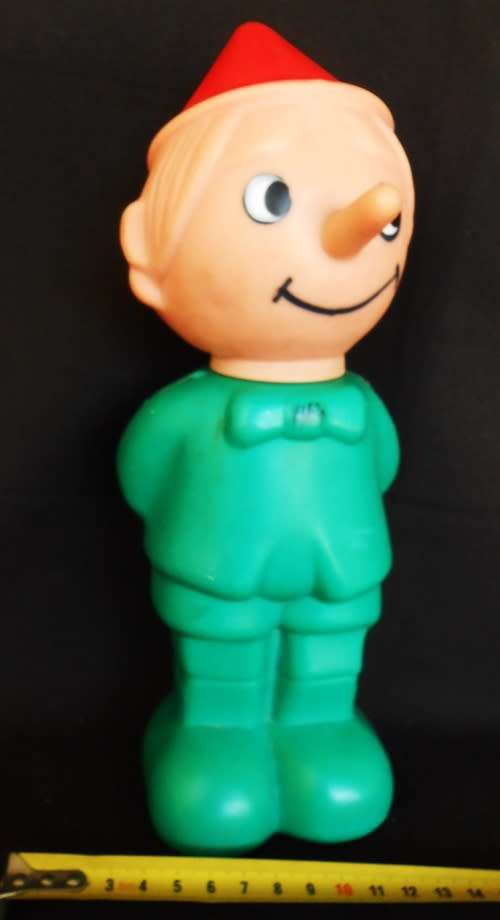 Pinocchio vintage hard plastic bottle