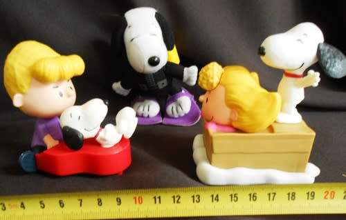 Snoopy figures from the Peanuts made for McDonalds toys 3 toys