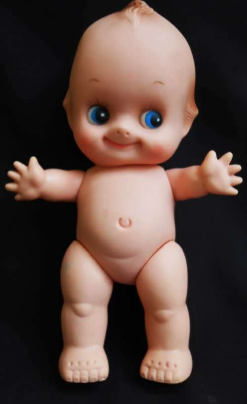 Collectable vintage hard rubber Kewpie doll with wings 25 cm