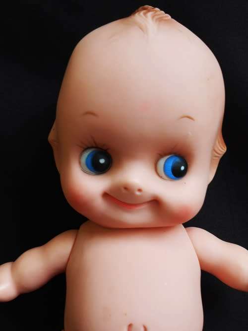 Collectable vintage hard rubber Kewpie doll with wings 25 cm