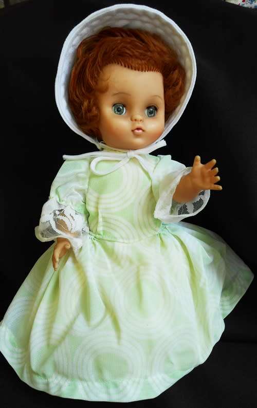 Vintage hard plastic and vinyl doll from 1950 -60 s height 30cm