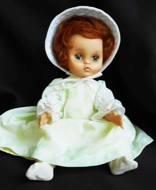 Vintage hard plastic and vinyl doll from 1950 -60 s height 30cm