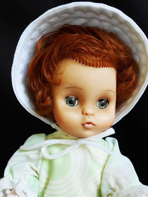 Vintage hard plastic and vinyl doll from 1950 -60 s height 30cm