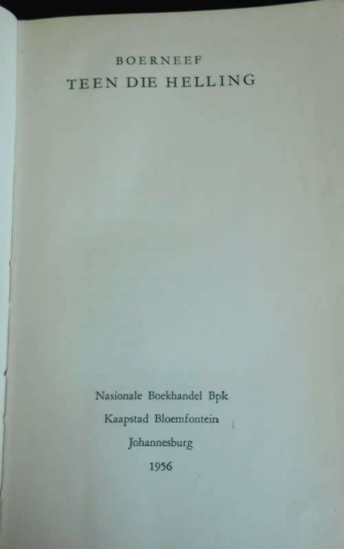 Teen die Helling deur Boerneef