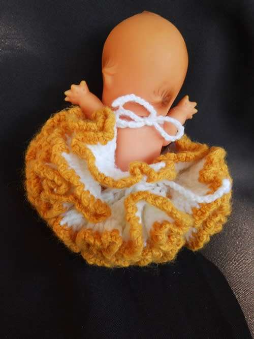 Vintage Small Kewpie Doll in Crochet dress