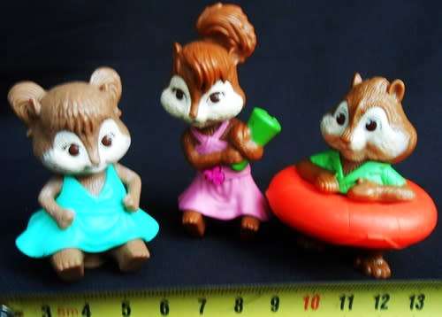 Collectable McDonalds Chipmunk toys from Alvin and the Chipmunks 3