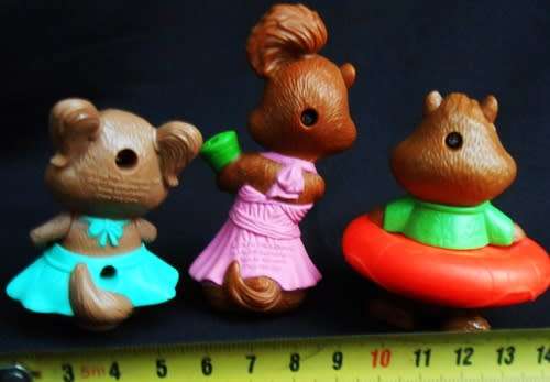 Collectable McDonalds Chipmunk toys from Alvin and the Chipmunks 3