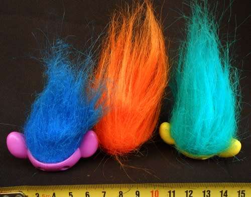 Dreamworks troll movie troll head figure pencil topper 3 figures