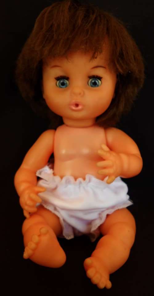Rare Collectable Vintage Tiny Baby Love doll by Prima with brown hair