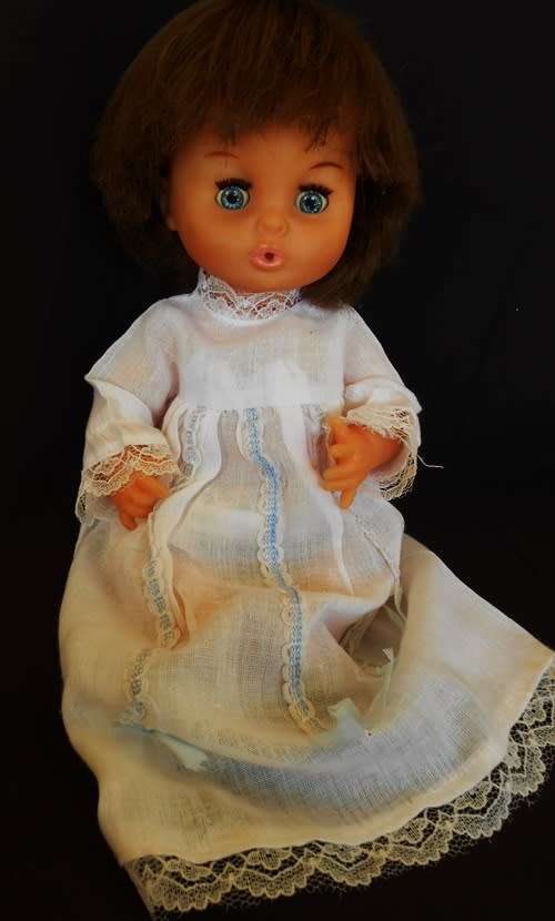 Rare Collectable Vintage Tiny Baby Love doll by Prima with brown hair