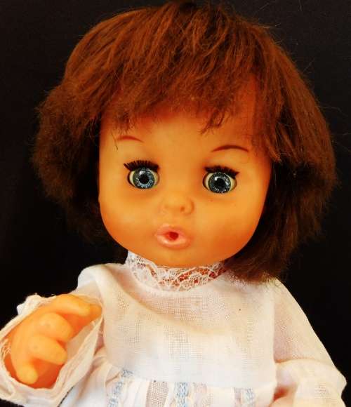 Rare Collectable Vintage Tiny Baby Love doll by Prima with brown hair