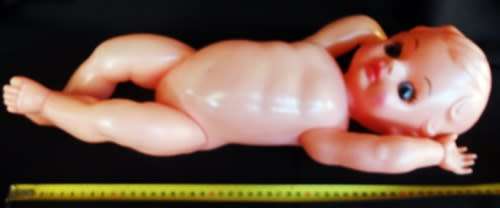 Vintage thin plastic doll 50 cm made in hong kong