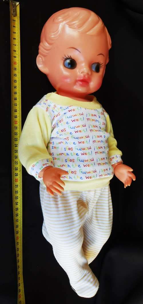 Vintage thin plastic doll 50 cm made in hong kong
