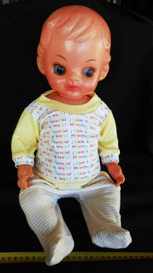 Vintage thin plastic doll 50 cm made in hong kong