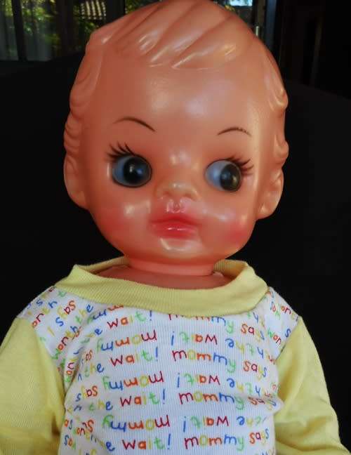 Vintage thin plastic doll 50 cm made in hong kong