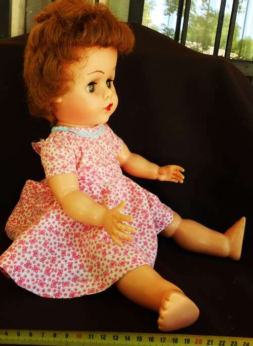 Vintage 1950 1960 s all vinyl doll with rooted hair 18 inches