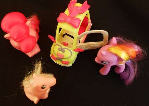 my little pony car and some small ponies