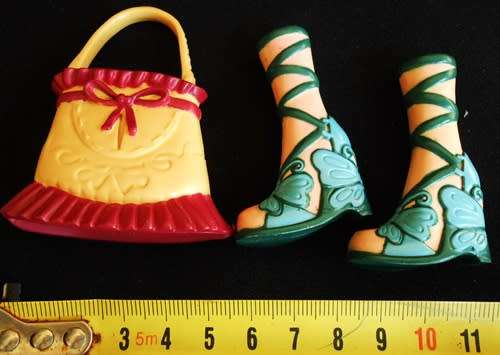 Collectable Shoes and Handbag Set for Barbie or Bratz doll blue