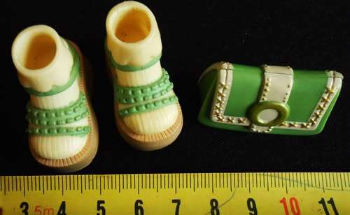 Collectable Shoes and Handbag Set for Barbie or Bratz Doll green