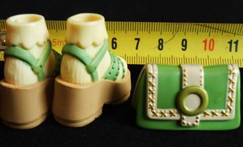 Collectable Shoes and Handbag Set for Barbie or Bratz Doll green