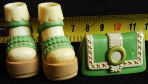 Collectable Shoes and Handbag Set for Barbie or Bratz Doll green