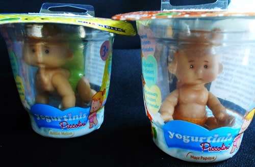Collectable four Yogurtinis dolls clad in diapers New in Packet