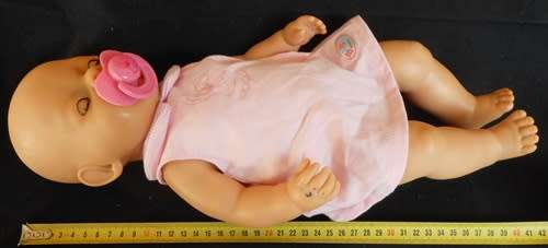 collectable Zapf Interactive Baby Born doll with dummy