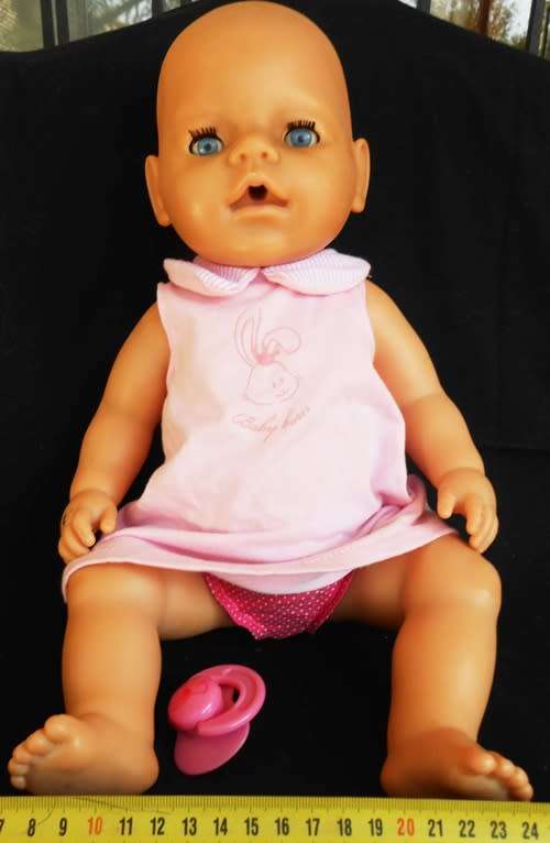 collectable Zapf Interactive Baby Born doll with dummy