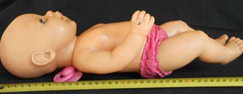 collectable Zapf Interactive Baby Born doll with dummy