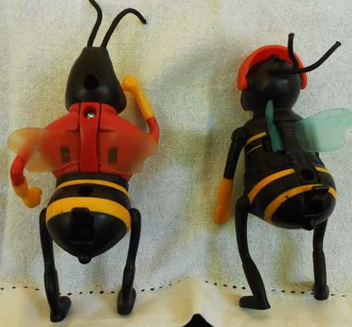 two collectible bee figures from The Bee Movie by Dreamworks