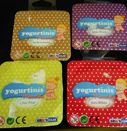 collectible small dolls Yogurtini Piccolini with diaper in yogurt tub 4 dolls set A.3  N I P