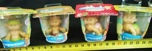 collectible small dolls Yogurtini Piccolini with diaper in yogurt tub 4 dolls set B.4  N I P