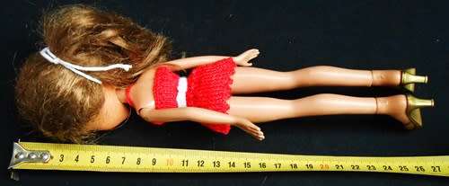 Bratz Girlz doll Yasmin with light brown hair brown eyes tanned look, red dress