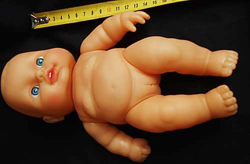 chubby baby girl doll by Sum Sum anatomically correct looks like Berenguer doll