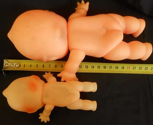 two collectable Kewpie dolls 22 and 12 cm