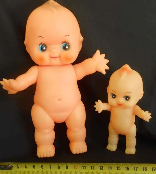 two collectable Kewpie dolls 22 and 12 cm