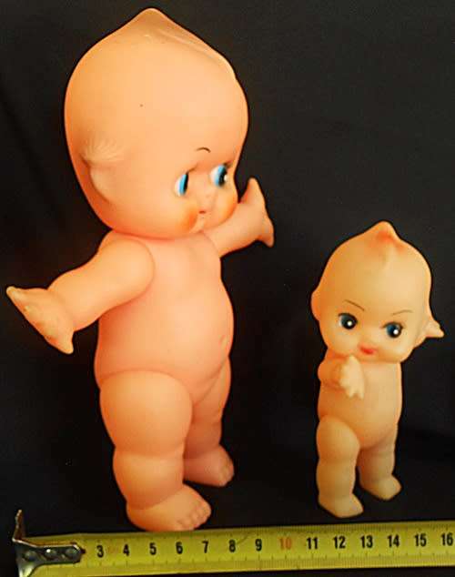 two collectable Kewpie dolls 22 and 12 cm