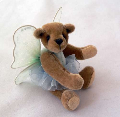 Handmade Miniature Teddy Bear Blue Fairy 9cm