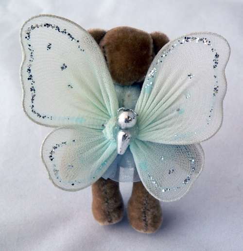 Handmade Miniature Teddy Bear Blue Fairy 9cm