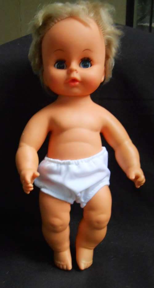 Collectable Vintage soft rubber vinyl  drink and wet doll from 1950 60 s