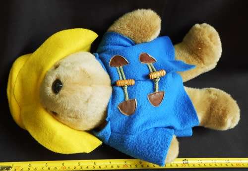 Vintage plush Paddington Bear with yellow hat 1981 Eden toys
