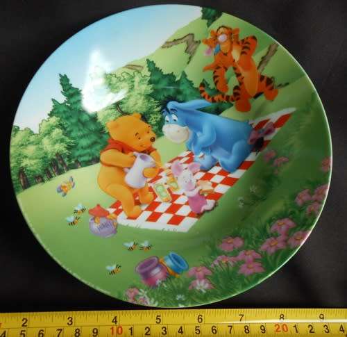 teddy bear collectable porcelain plate with Winnie the Pooh and friends