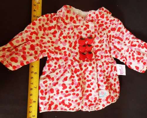 corduroy winter coat  with pretty buttons for Baby Born doll copyright Zapf Creation
