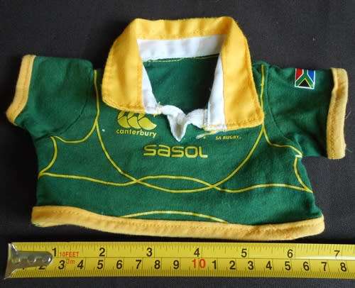 South African rugby shirt for a doll or teddy