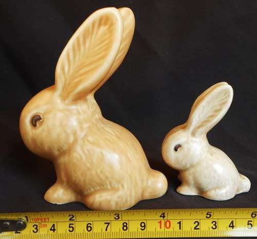 Vintage  two Sylvac Pottery Snubnose Cottontail Bunny Rabbits no damage