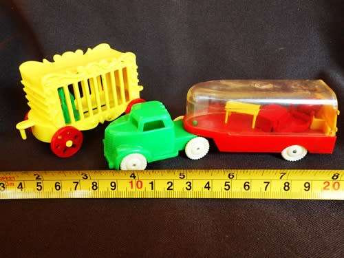 Vintage  1950'S HARD PLASTIC TRUCK LOT (MADE IN CANADA)