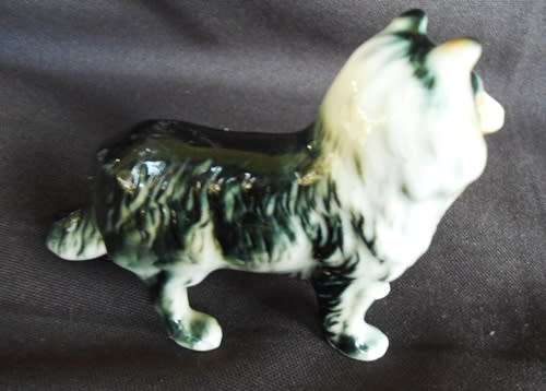 vintage porcelain collie dog figurine handpainted