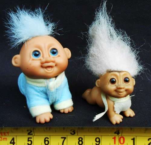 vintage Troll Doll  two crawling baby troll dolls